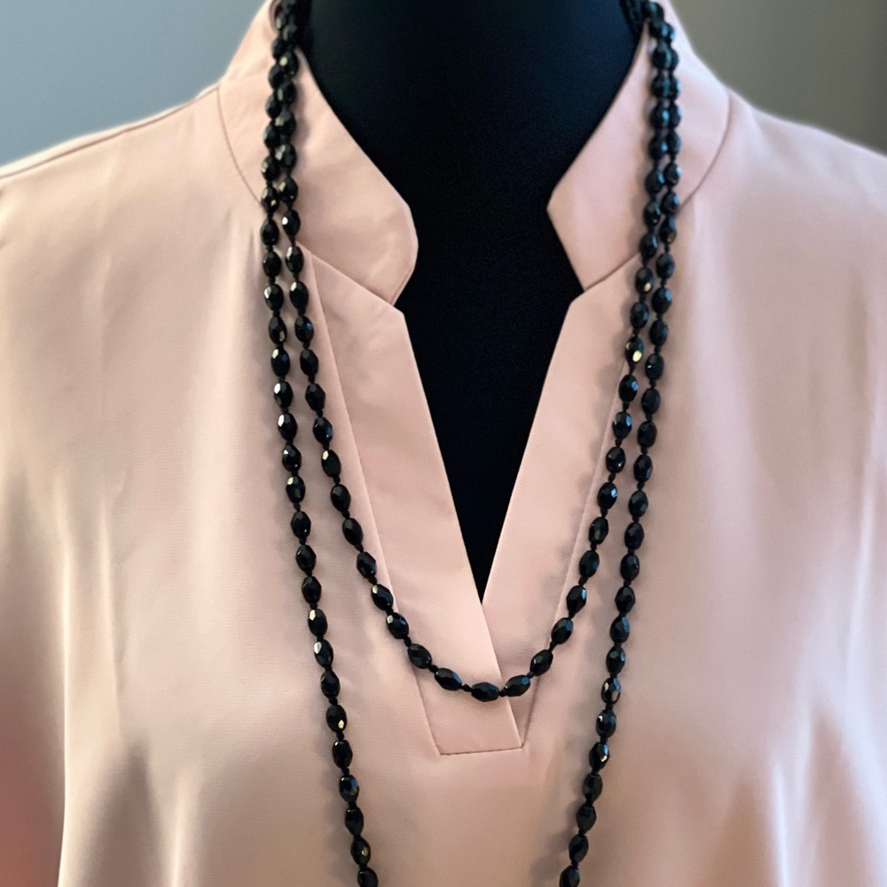 Black Double-Strand Opera Necklace